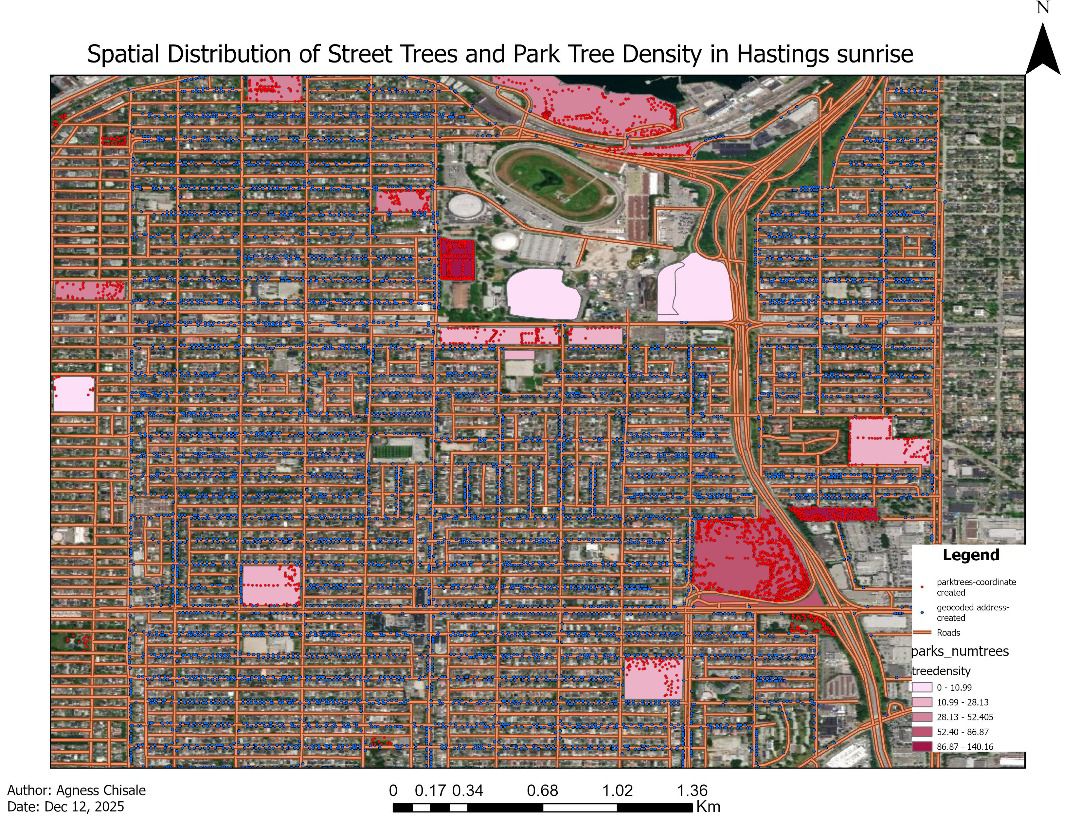 Spatial Distribution of Street Trees and Park Tree Density