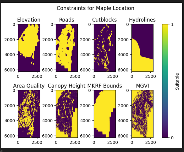 Constraints for Maple Location