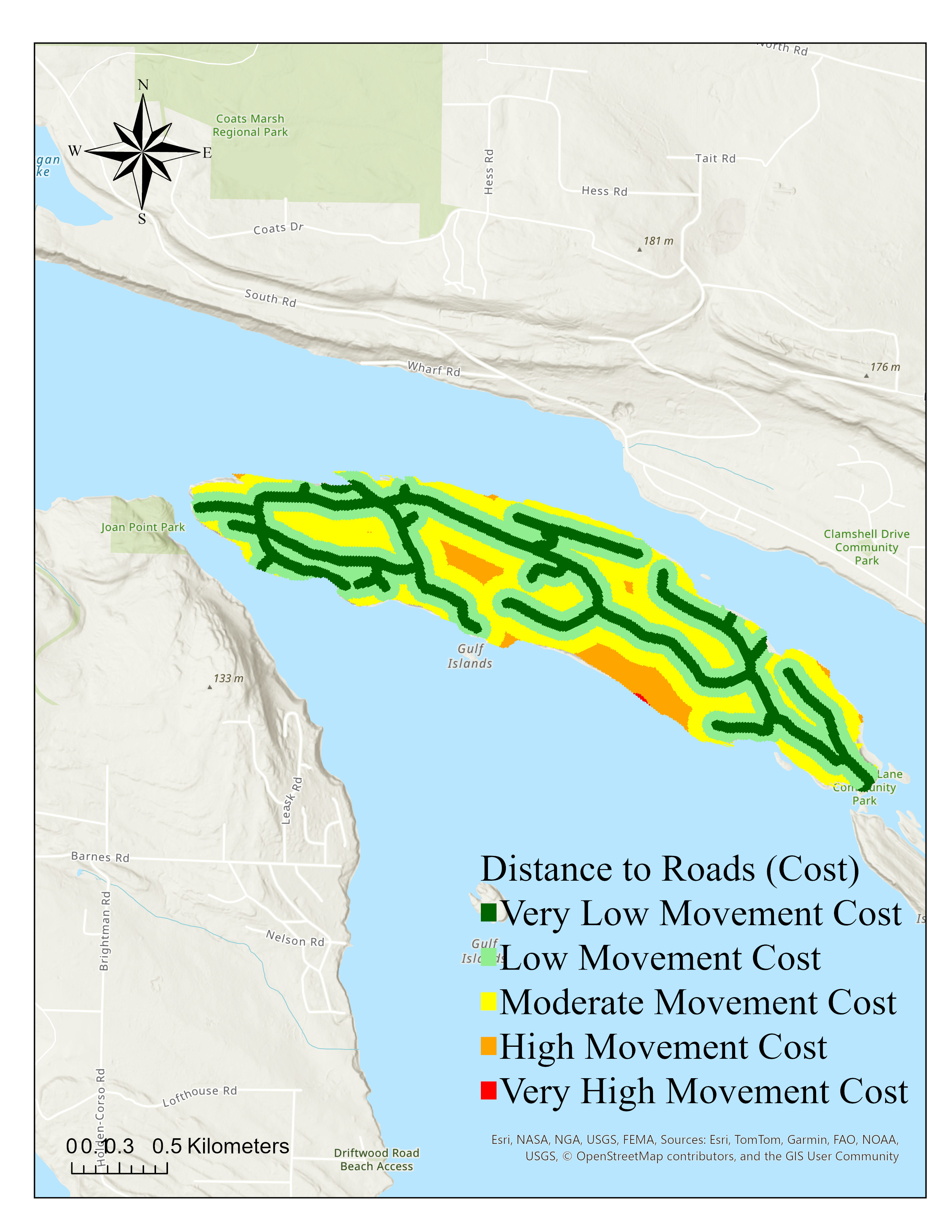 Road Proximity Cost Raster